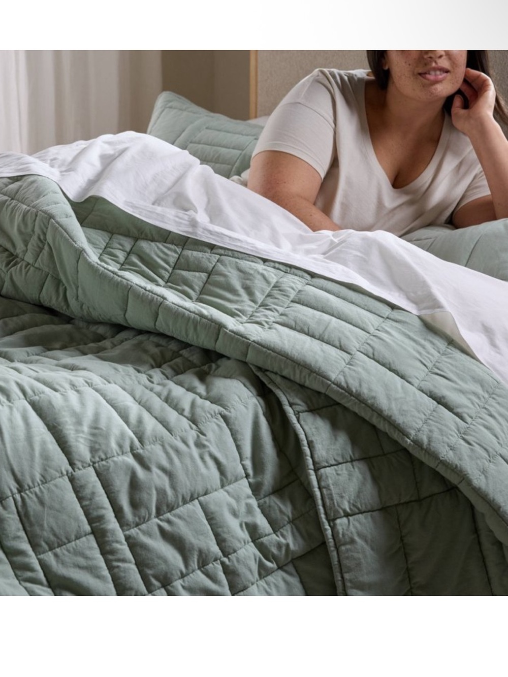 Parachute for Target Cozy Block Quilt Jade •Full/Queen•